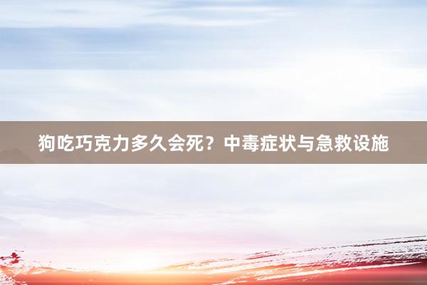狗吃巧克力多久会死？中毒症状与急救设施